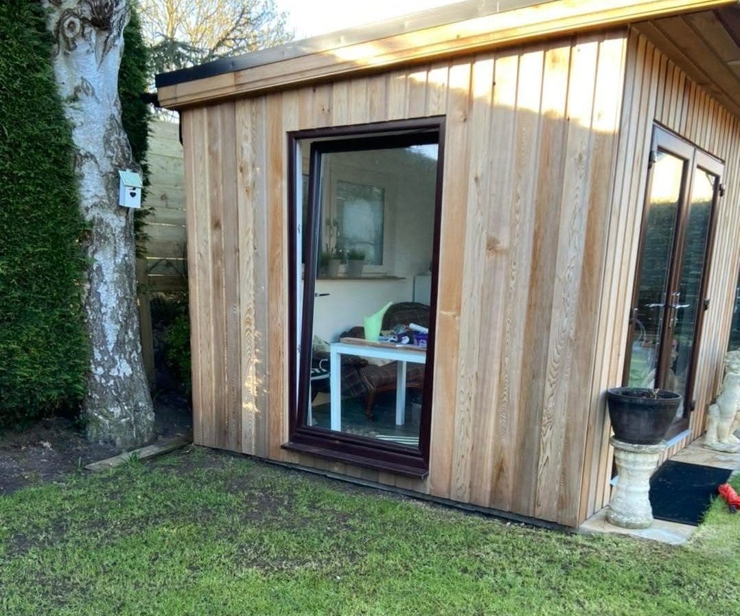 Before image of exterior shed painting
