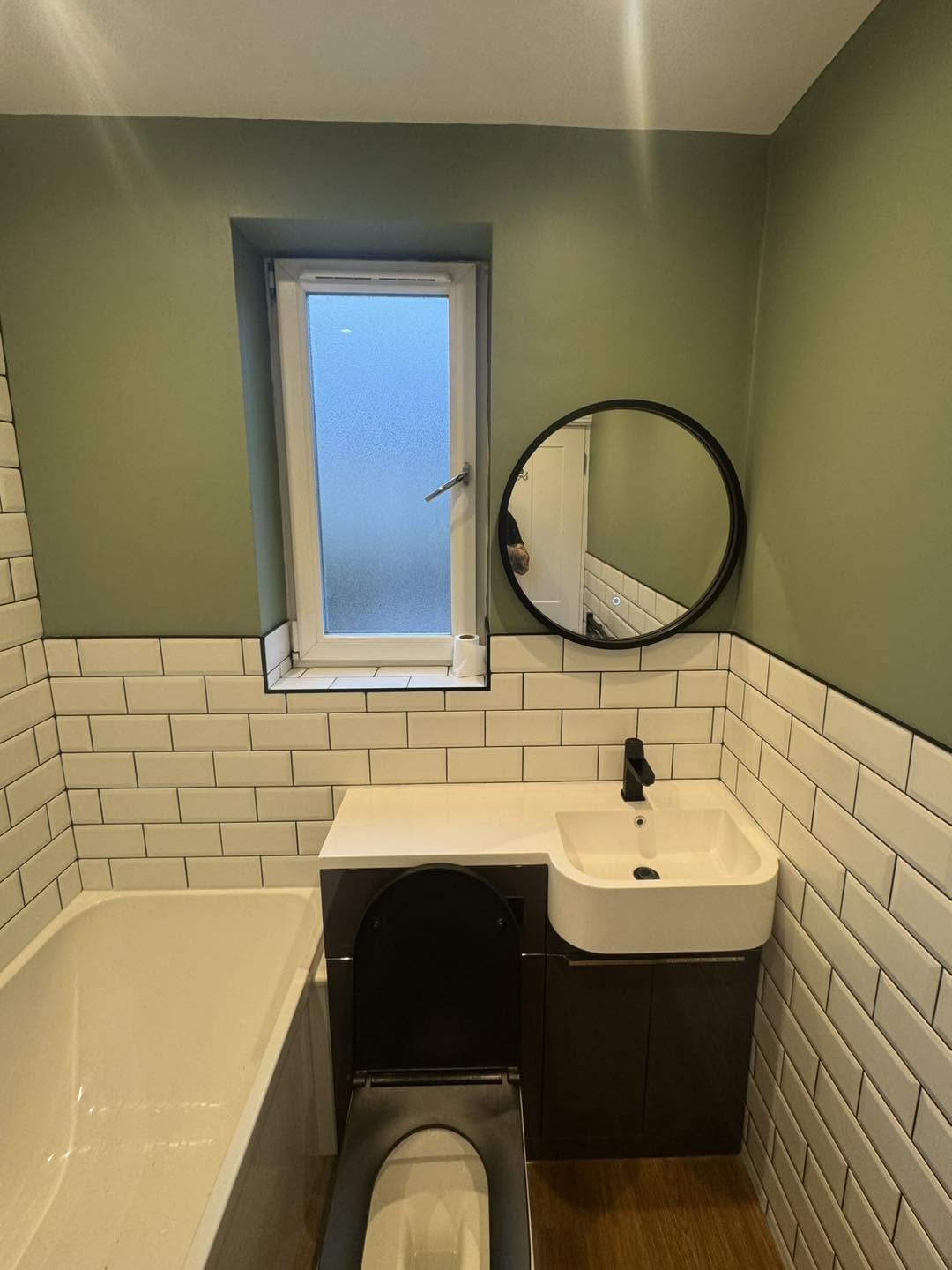 After image of hand-painted bathroom transformation